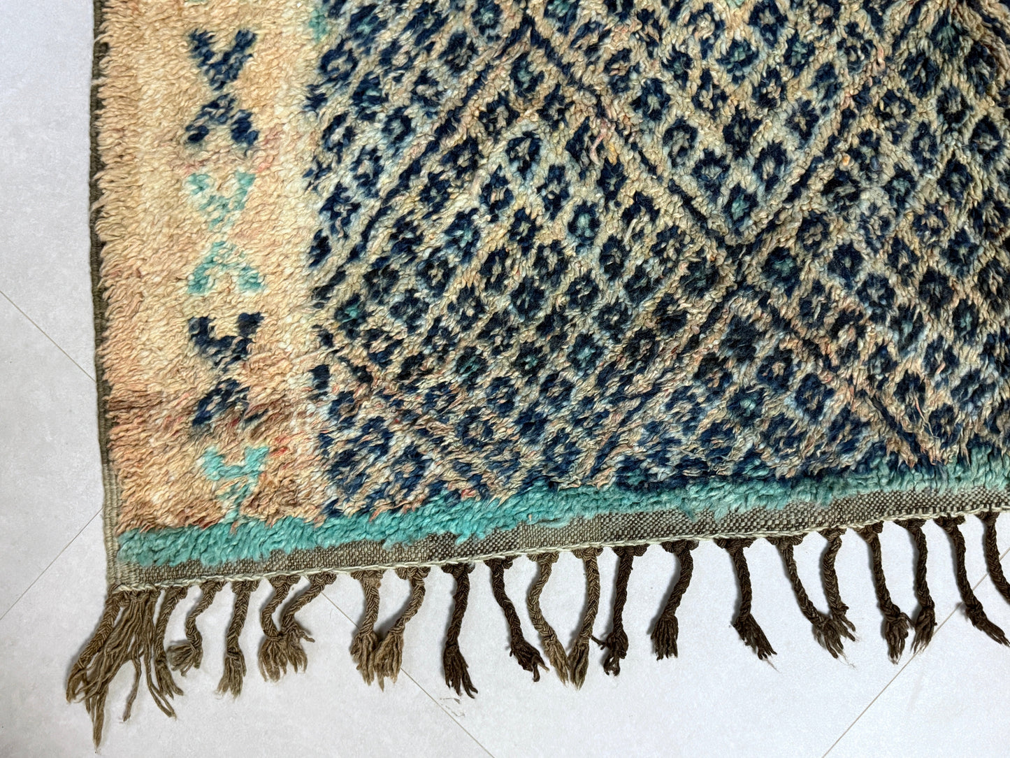 Blue Berber Handmade Wool Carpet 5x11 - F47