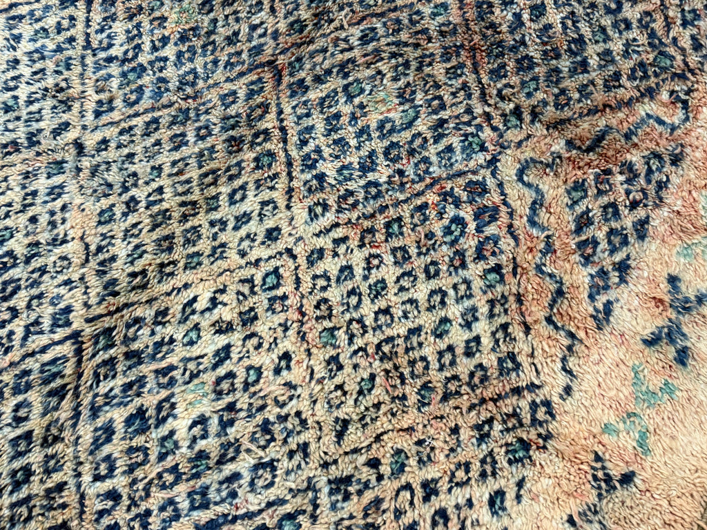 Blue Berber Handmade Wool Carpet 5x11 - F47