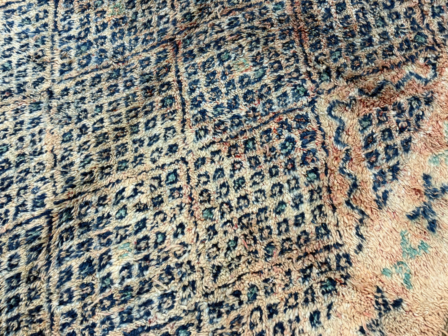 Blue Berber Handmade Wool Carpet 5x11 - F47