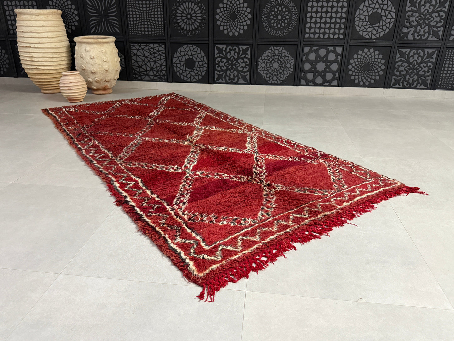 Red vintage rug - F69