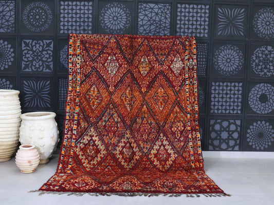 Handwoven Berber Wool Carpet 6x9 - Soft High-Quality Handmade Area Rug  - C65