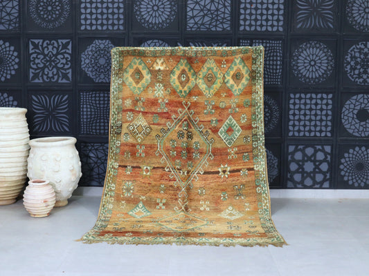 Unique Handmade Carpet 5x8 - Vinatge Moroccan Rug - C54