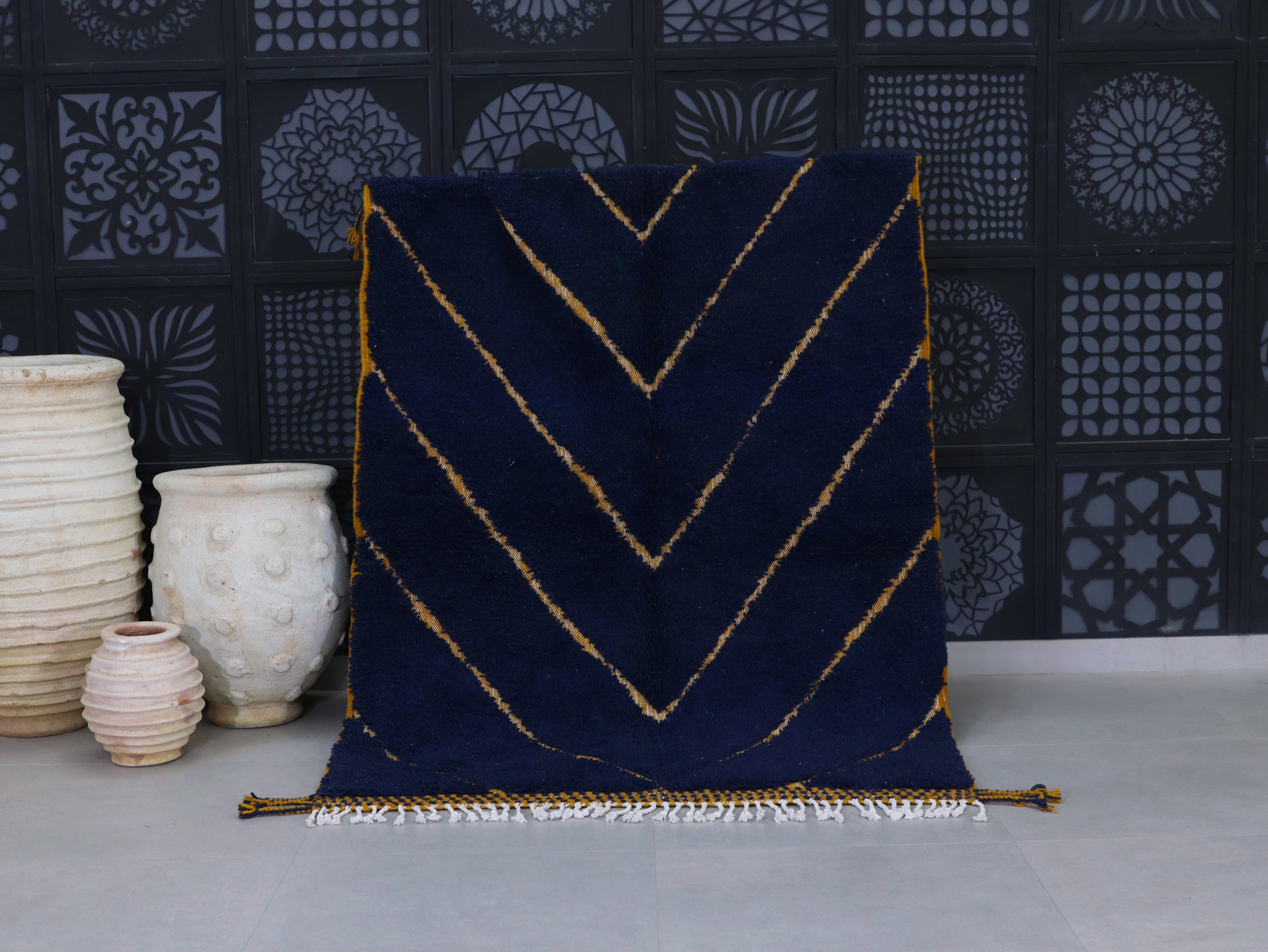Beni Ourain Rug 5x7 – Handwoven Wool rug - A90