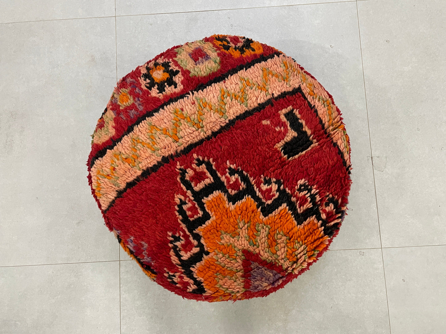 Round moroccan pouf cover - T7