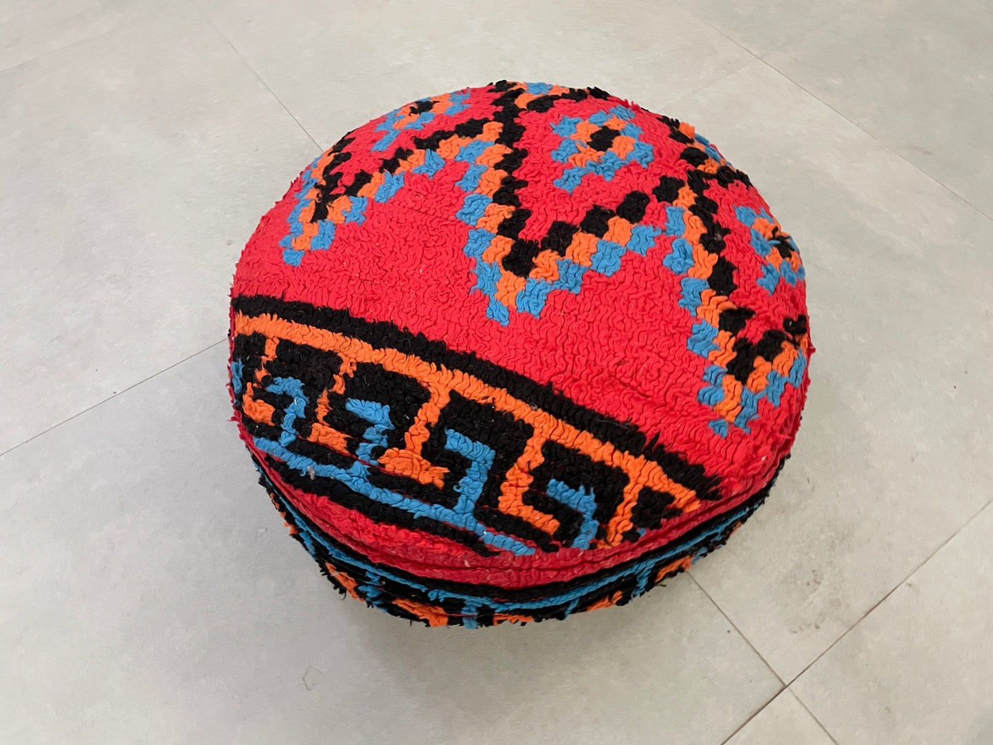 Round moroccan pouf cover - R34