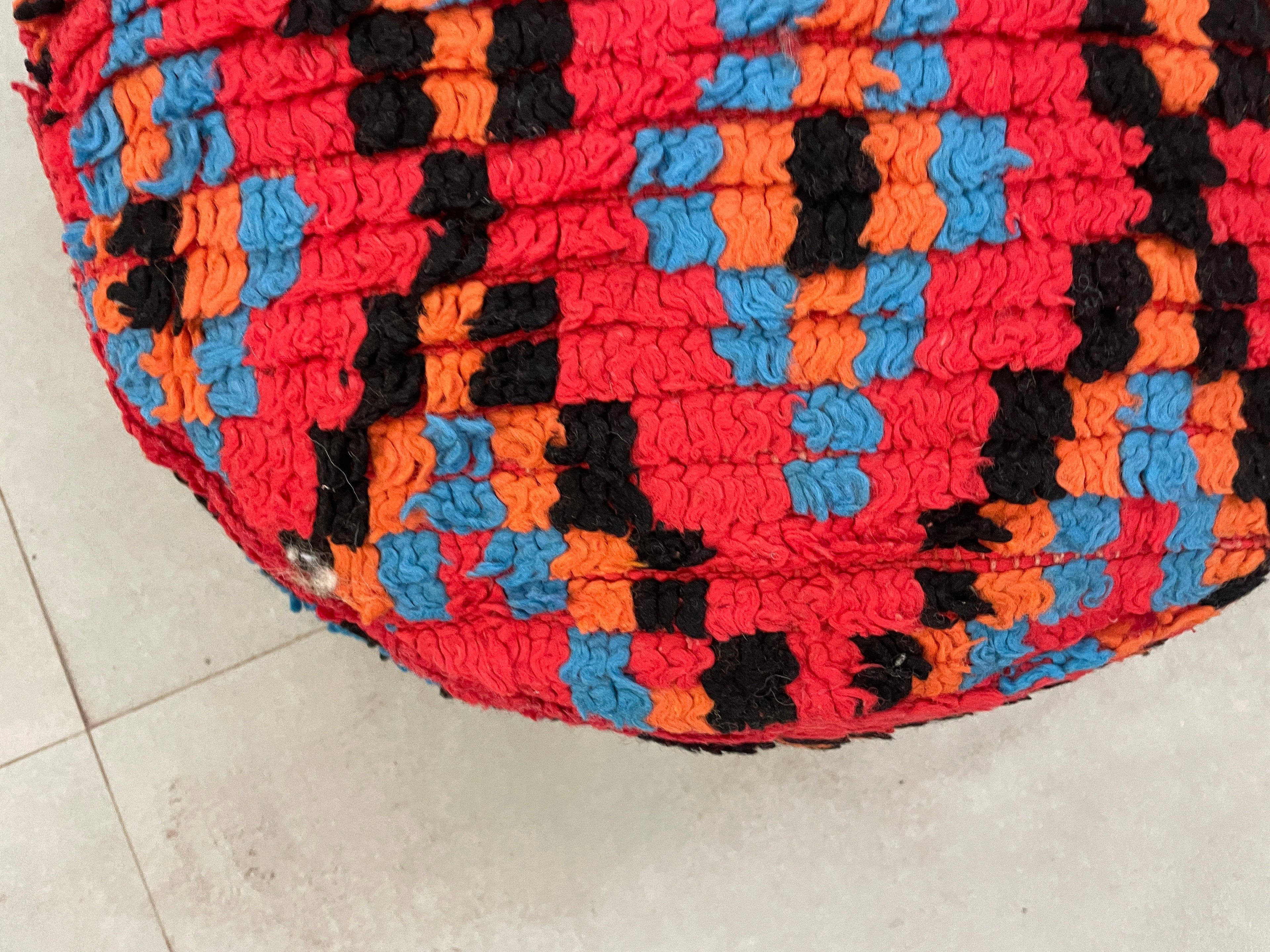 Round moroccan pouf cover - R34