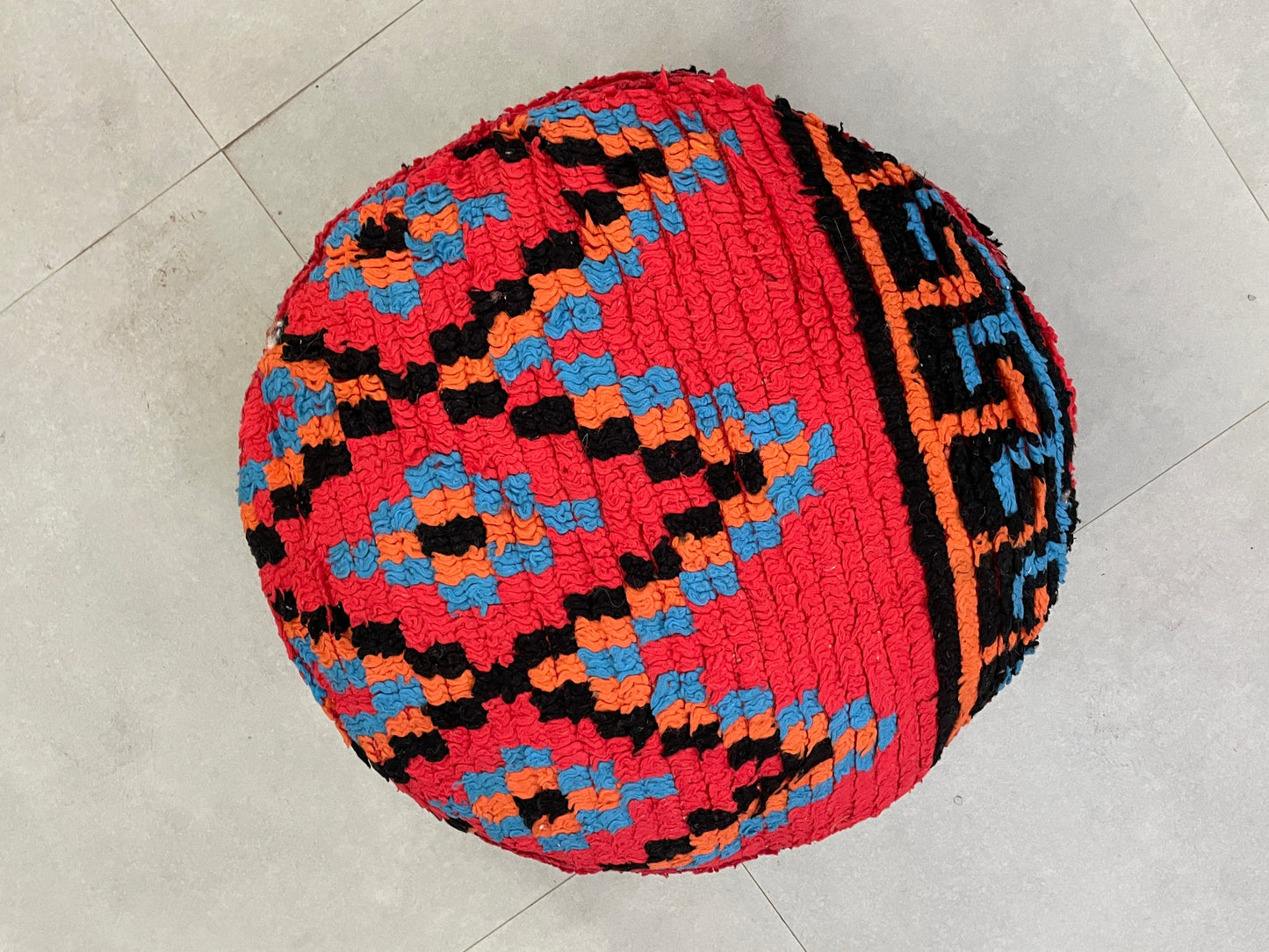 Round moroccan pouf cover - R34