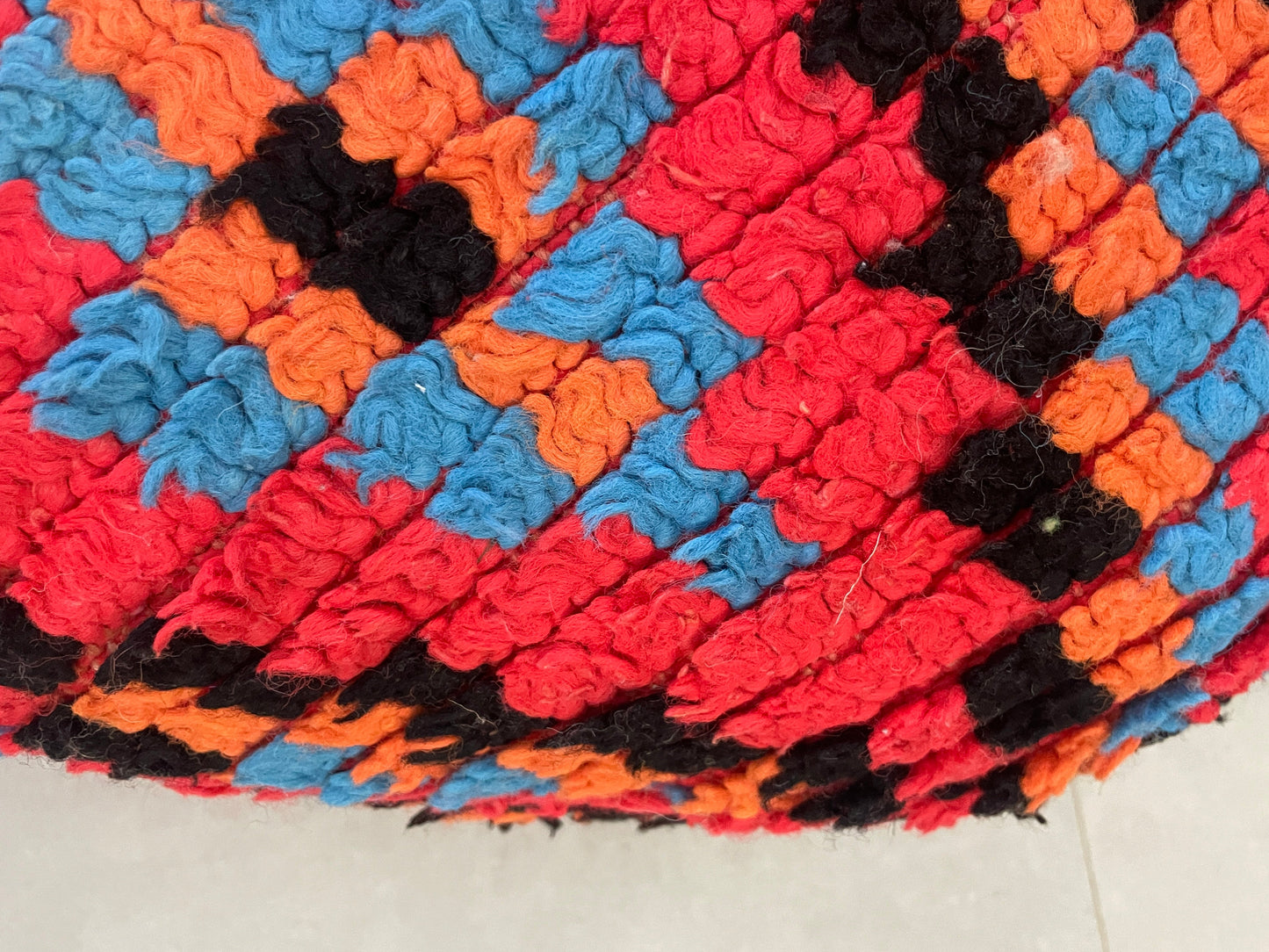 Round moroccan pouf cover - T2