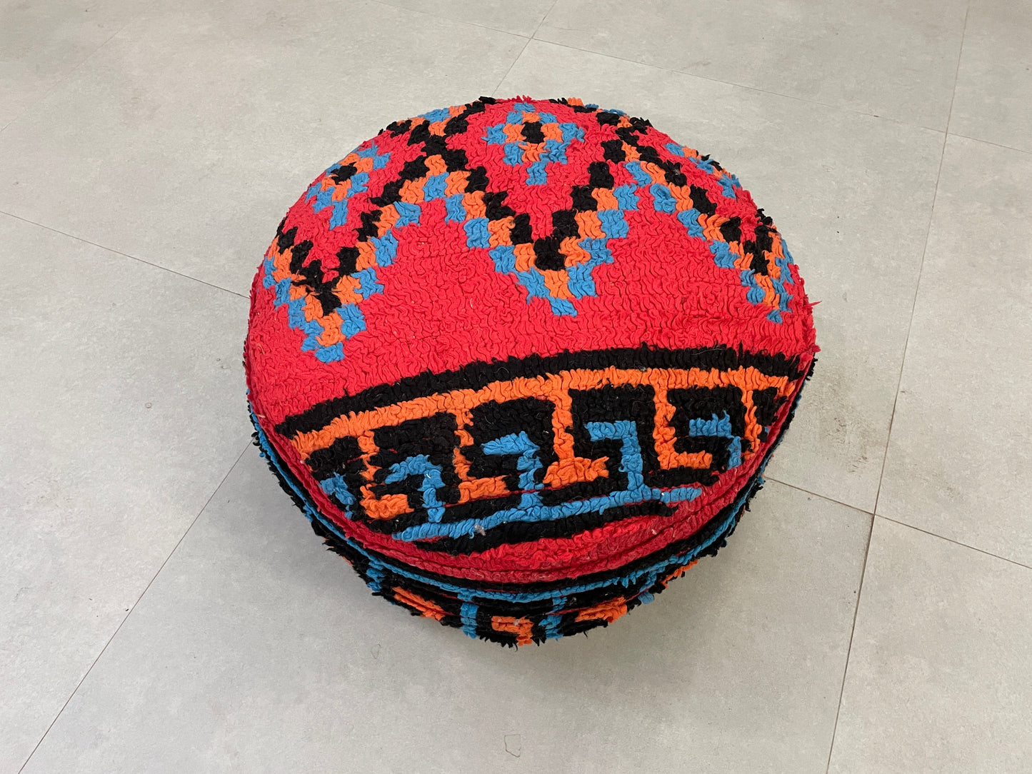 Round moroccan pouf cover - R34