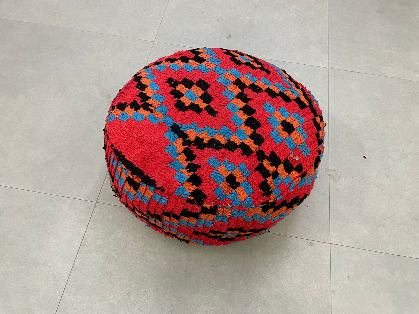 Round moroccan pouf cover - S17