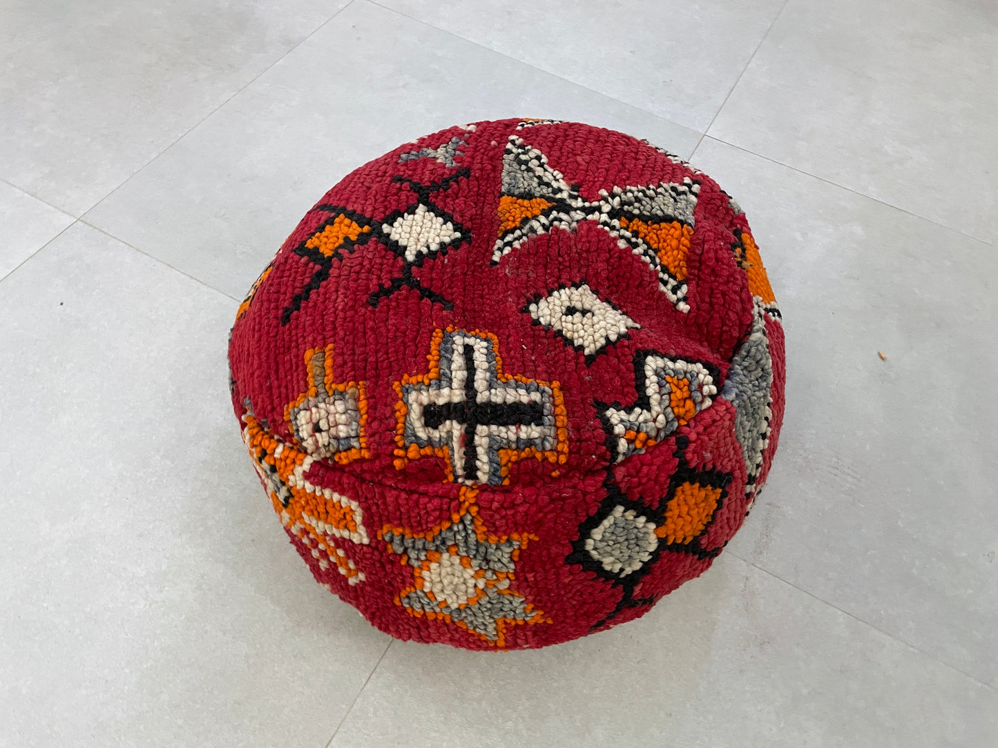 Round moroccan pouf cover - T2