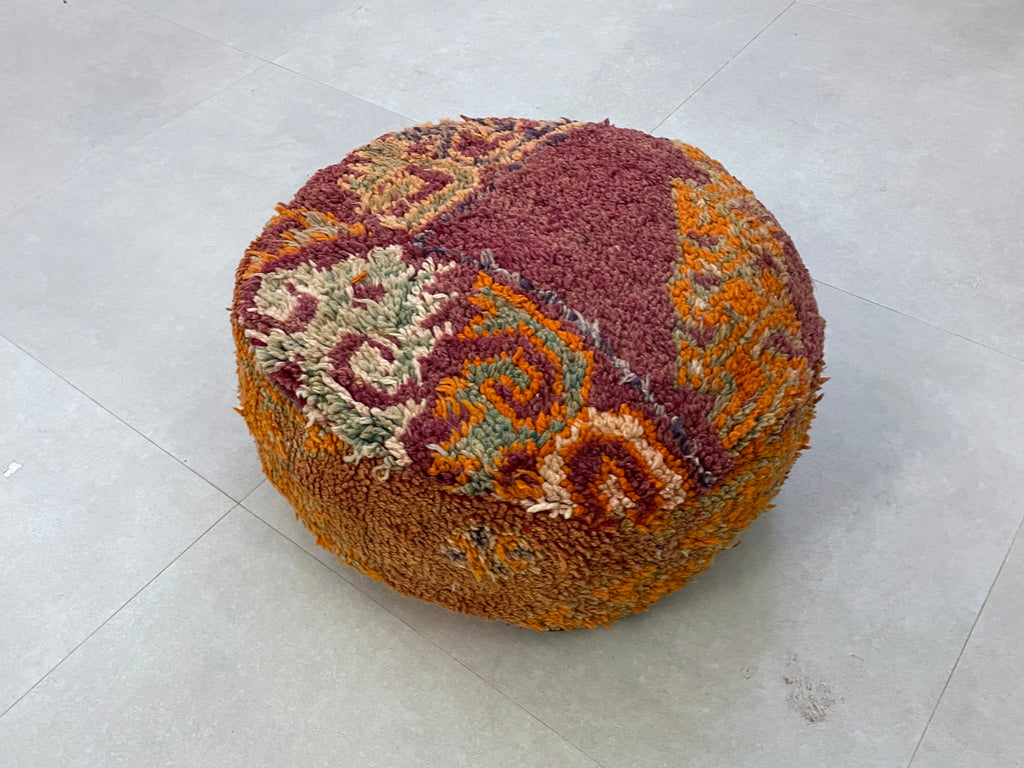 Round moroccan pouf cover - S18