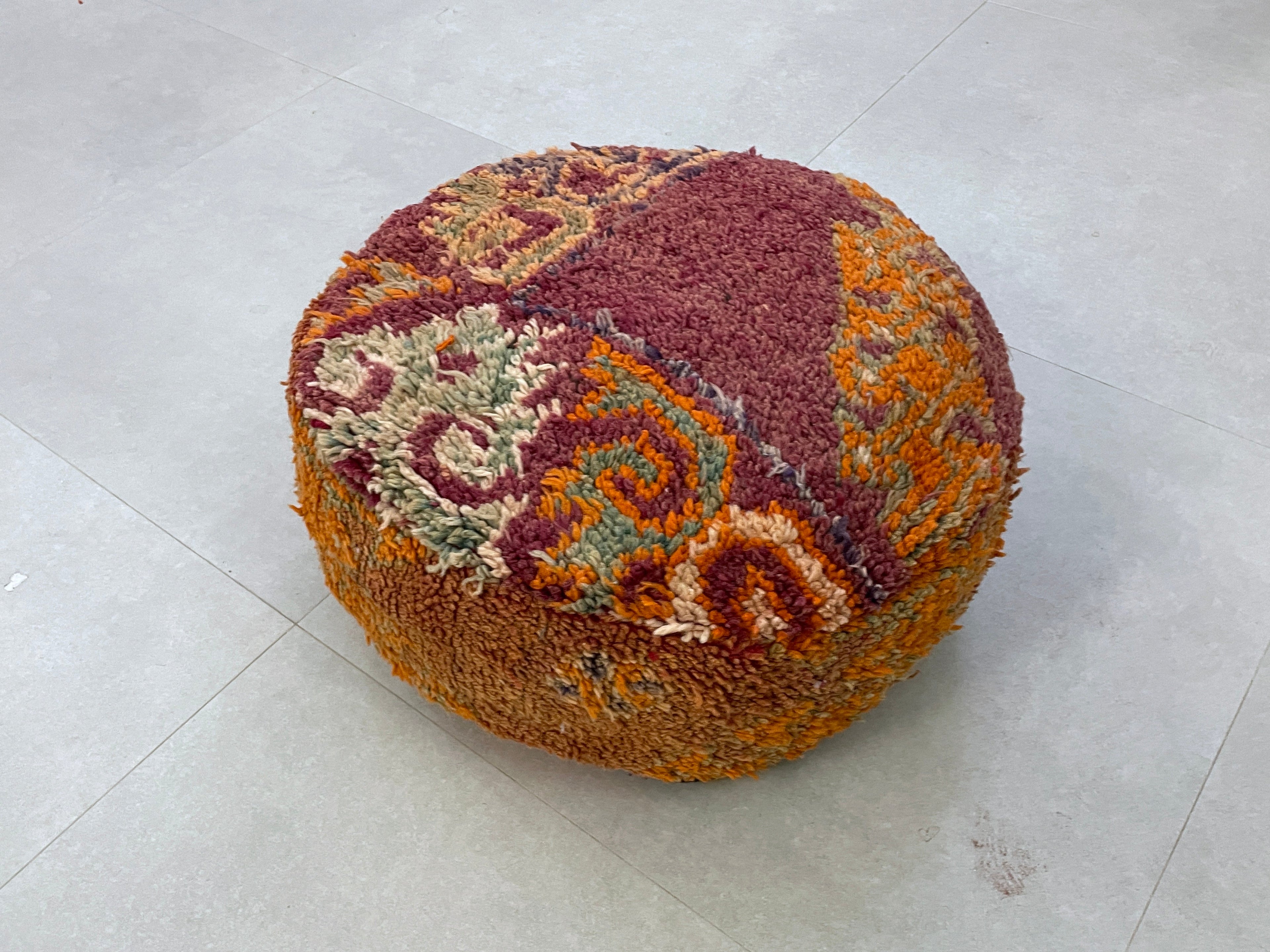 Round moroccan pouf cover - S18