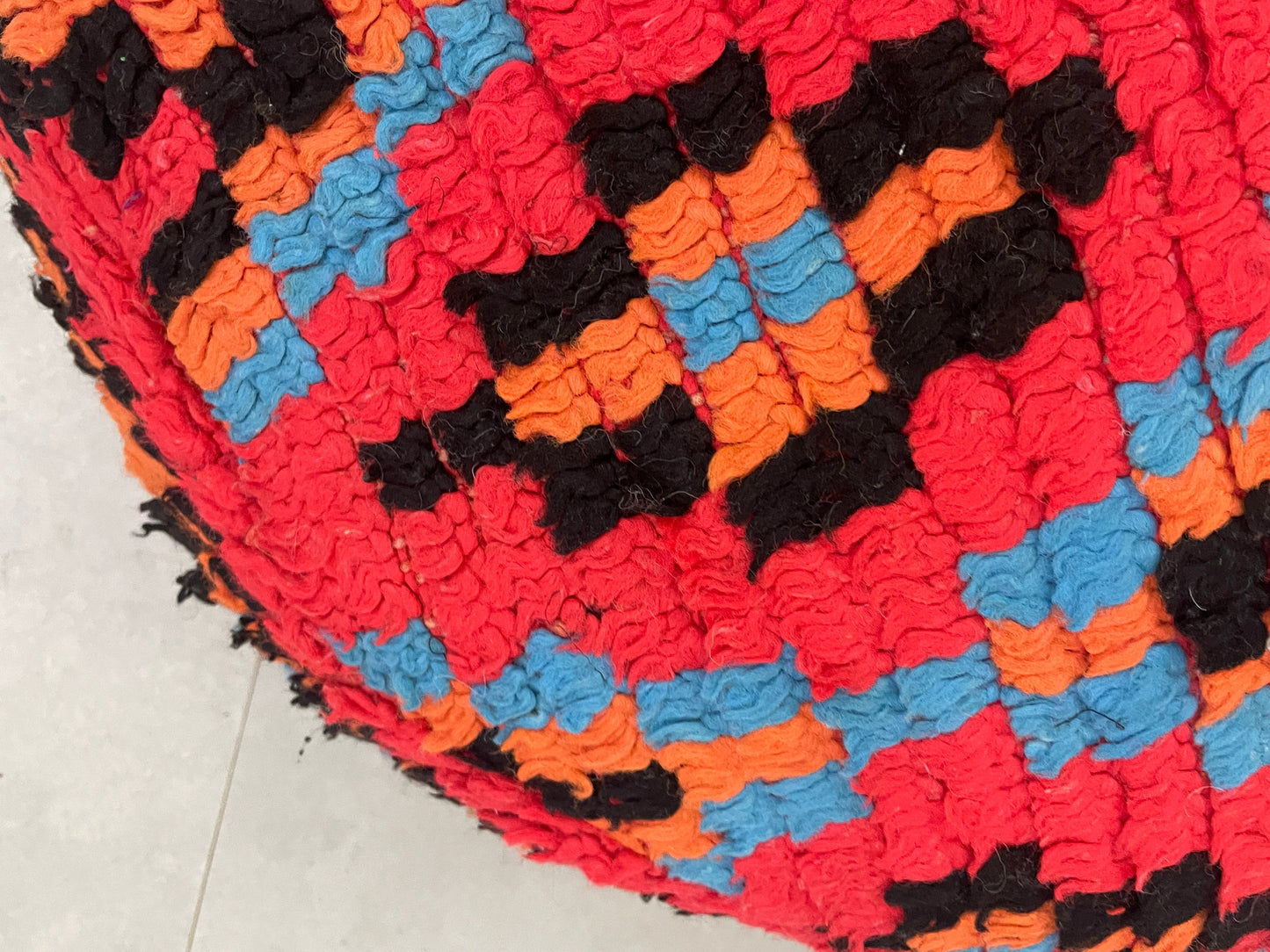 Round moroccan pouf cover - T2