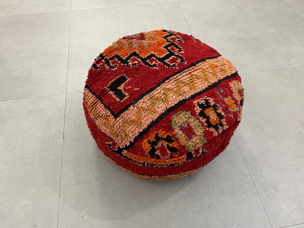 Round moroccan pouf cover - T7