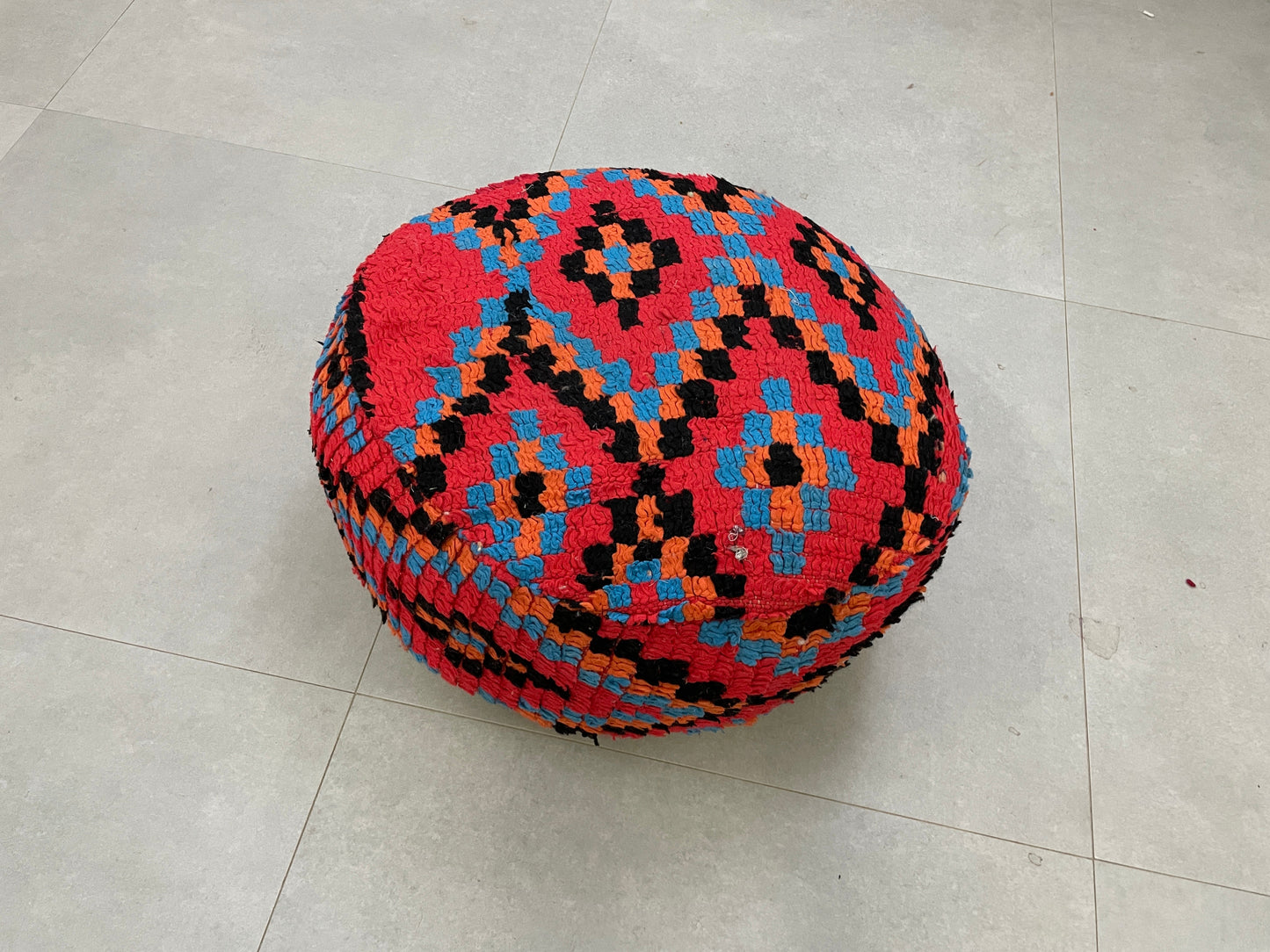 Round moroccan pouf cover - S17