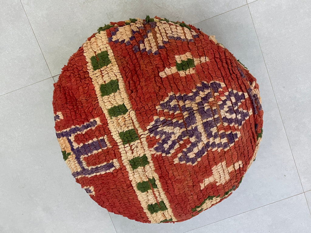 Round moroccan pouf cover - R43