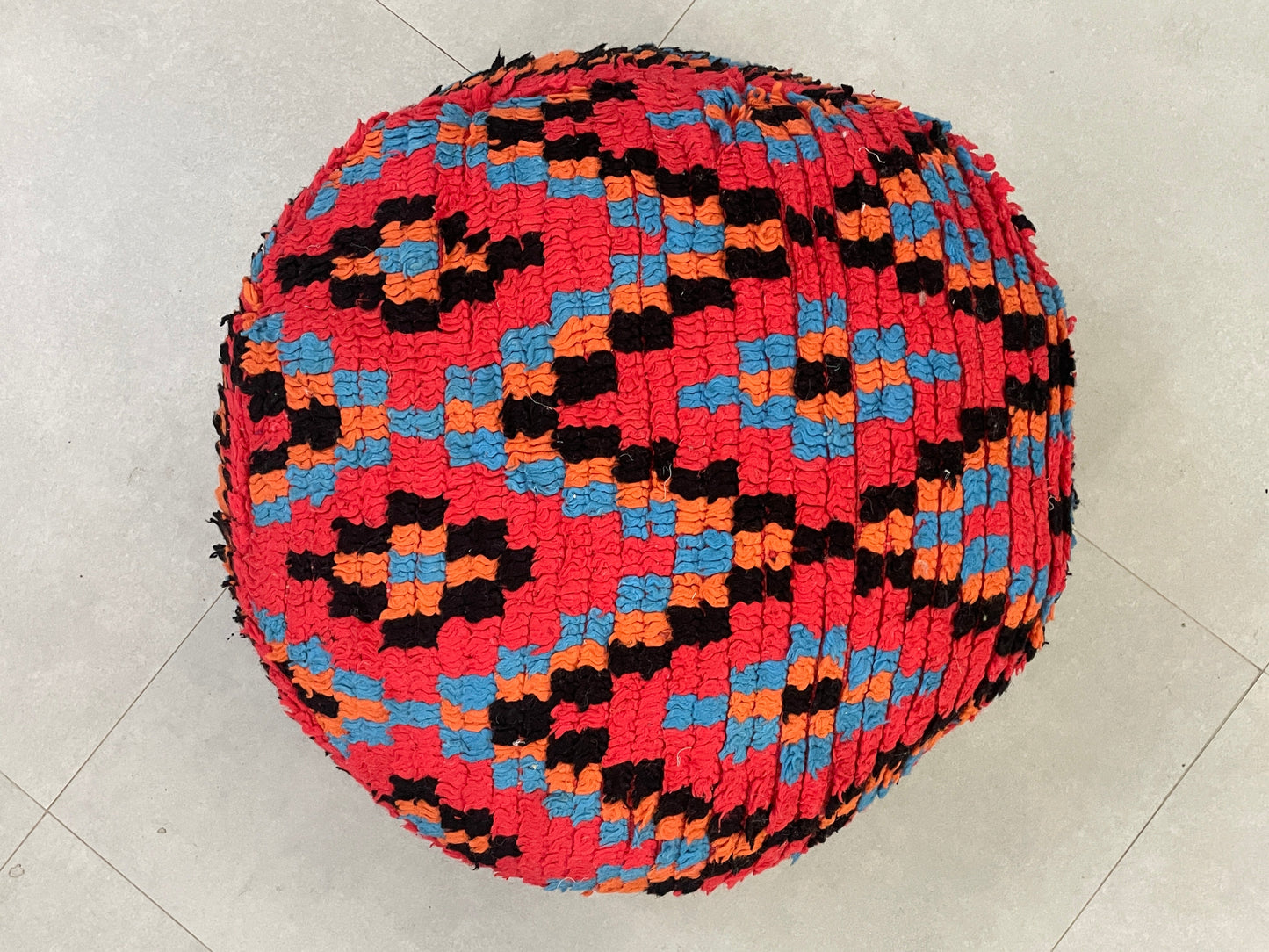 Round moroccan pouf cover - T2