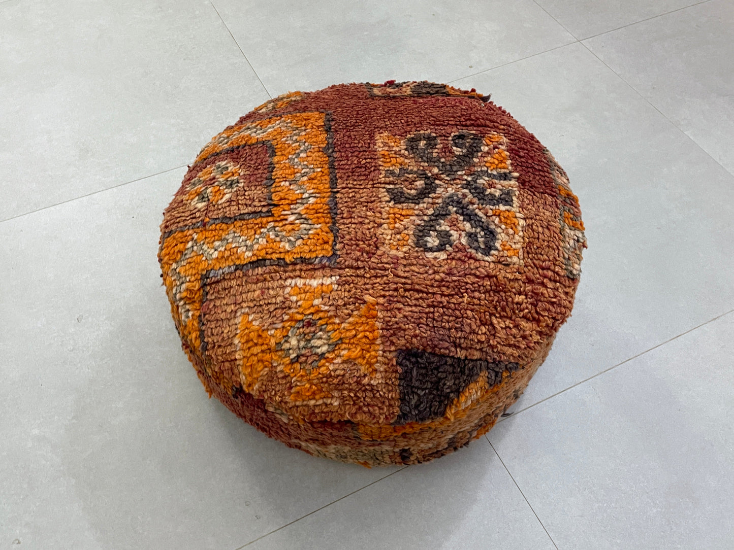 Round moroccan pouf cover - S12