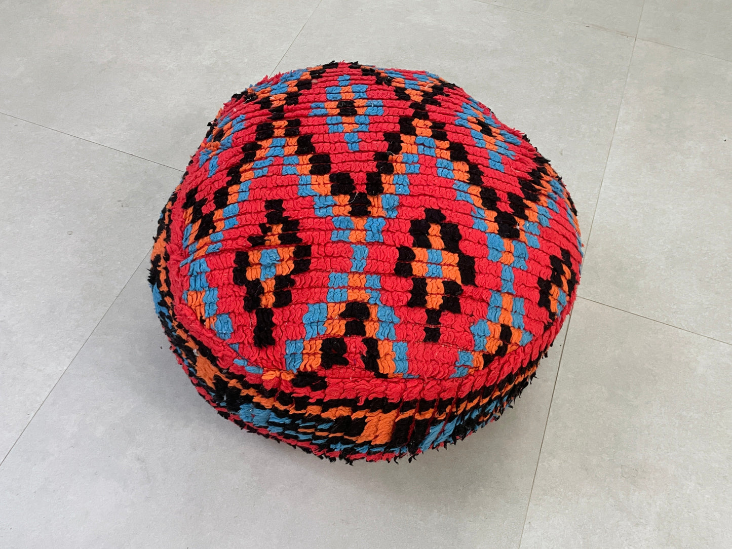 Round moroccan pouf cover - T2