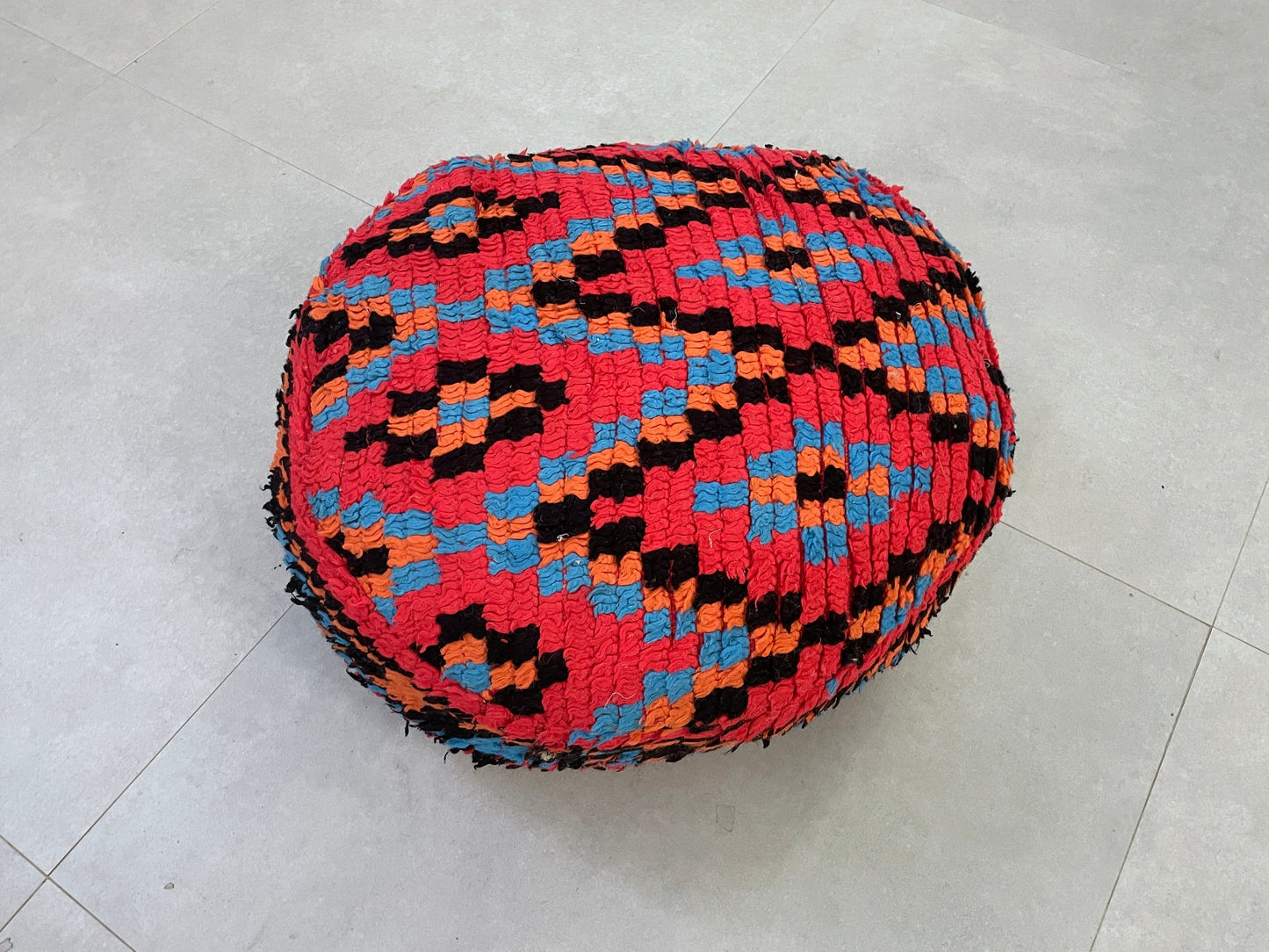 Round moroccan pouf cover - T2