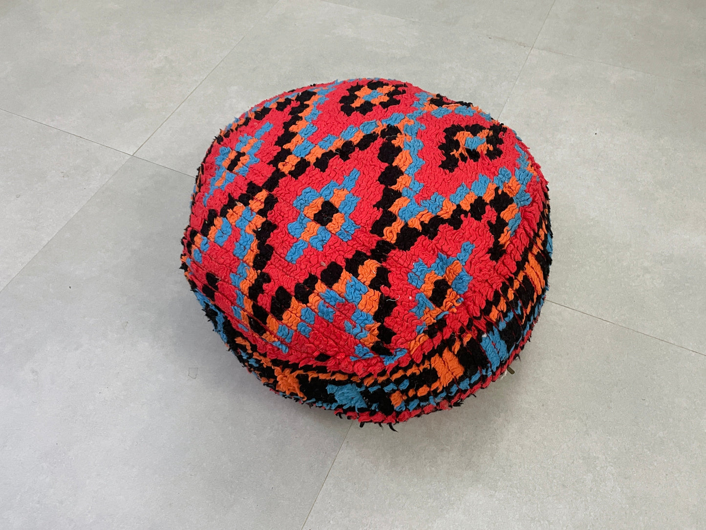 Round moroccan pouf cover - T2