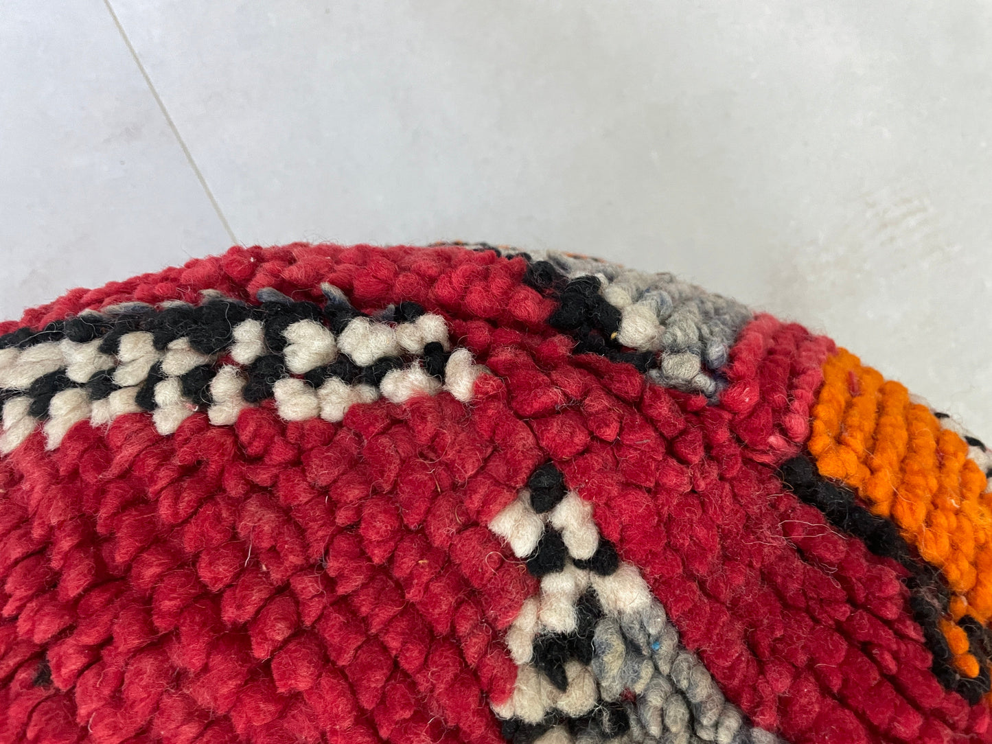 Round moroccan pouf cover - T2