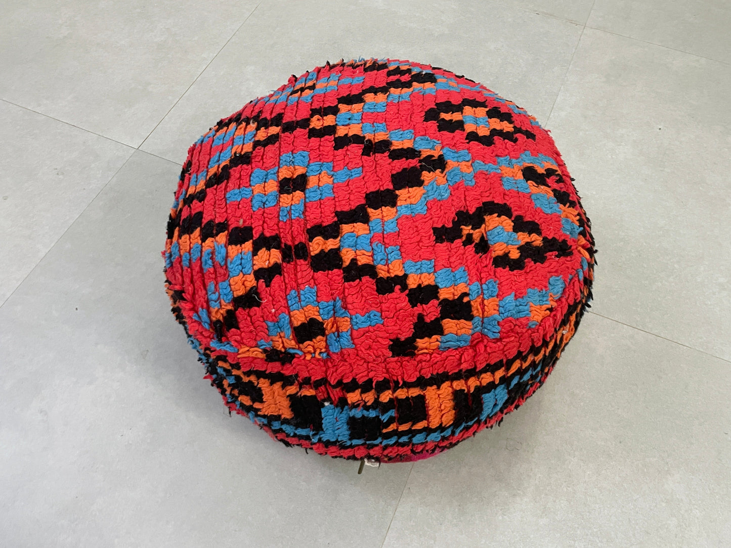 Round moroccan pouf cover - T2