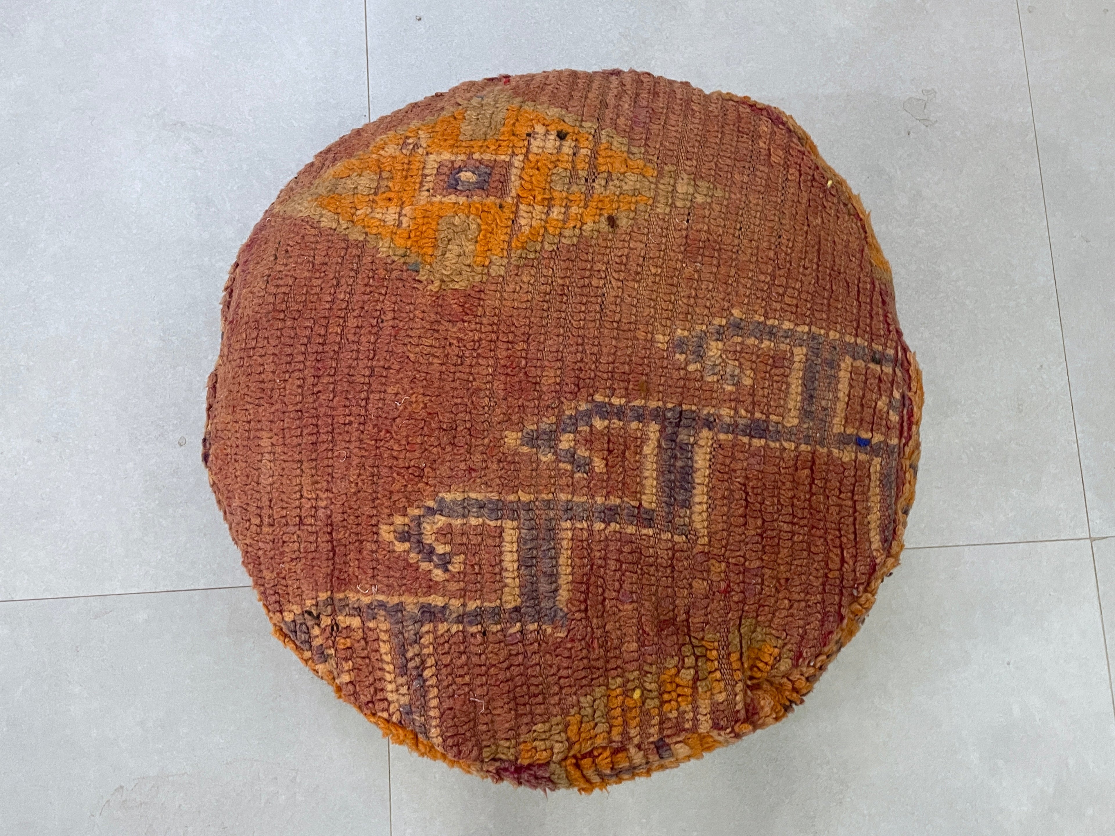 Round moroccan pouf cover - R9