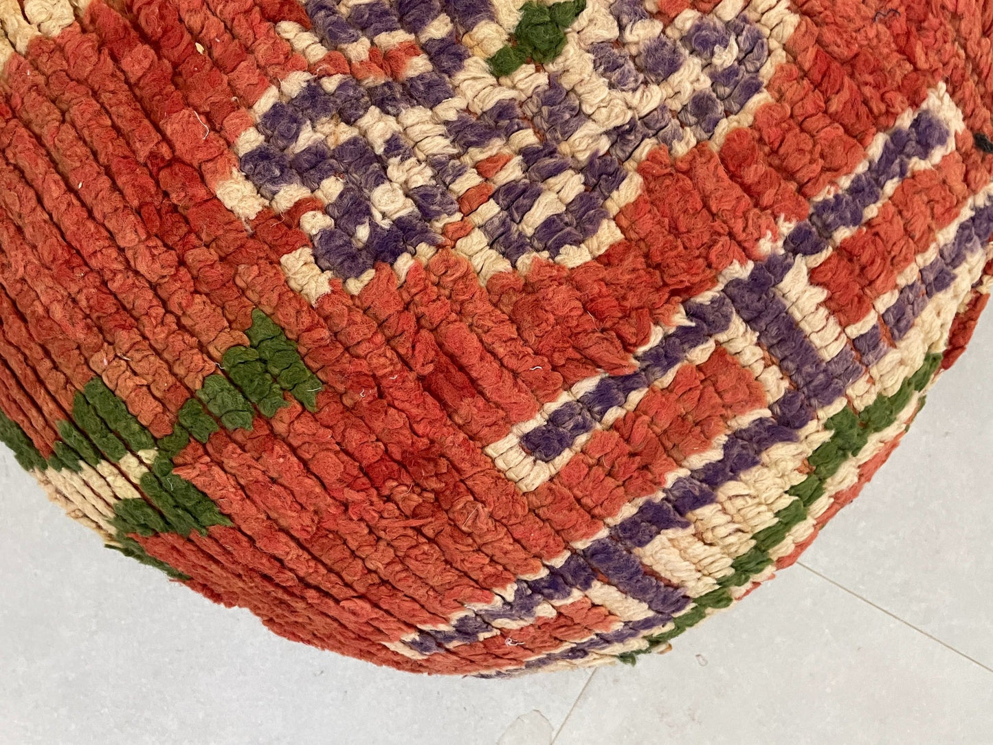 Round moroccan pouf cover - S10