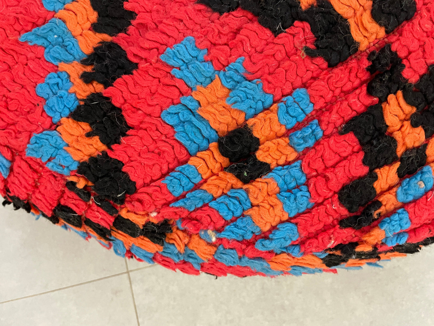 Round moroccan pouf cover - S17