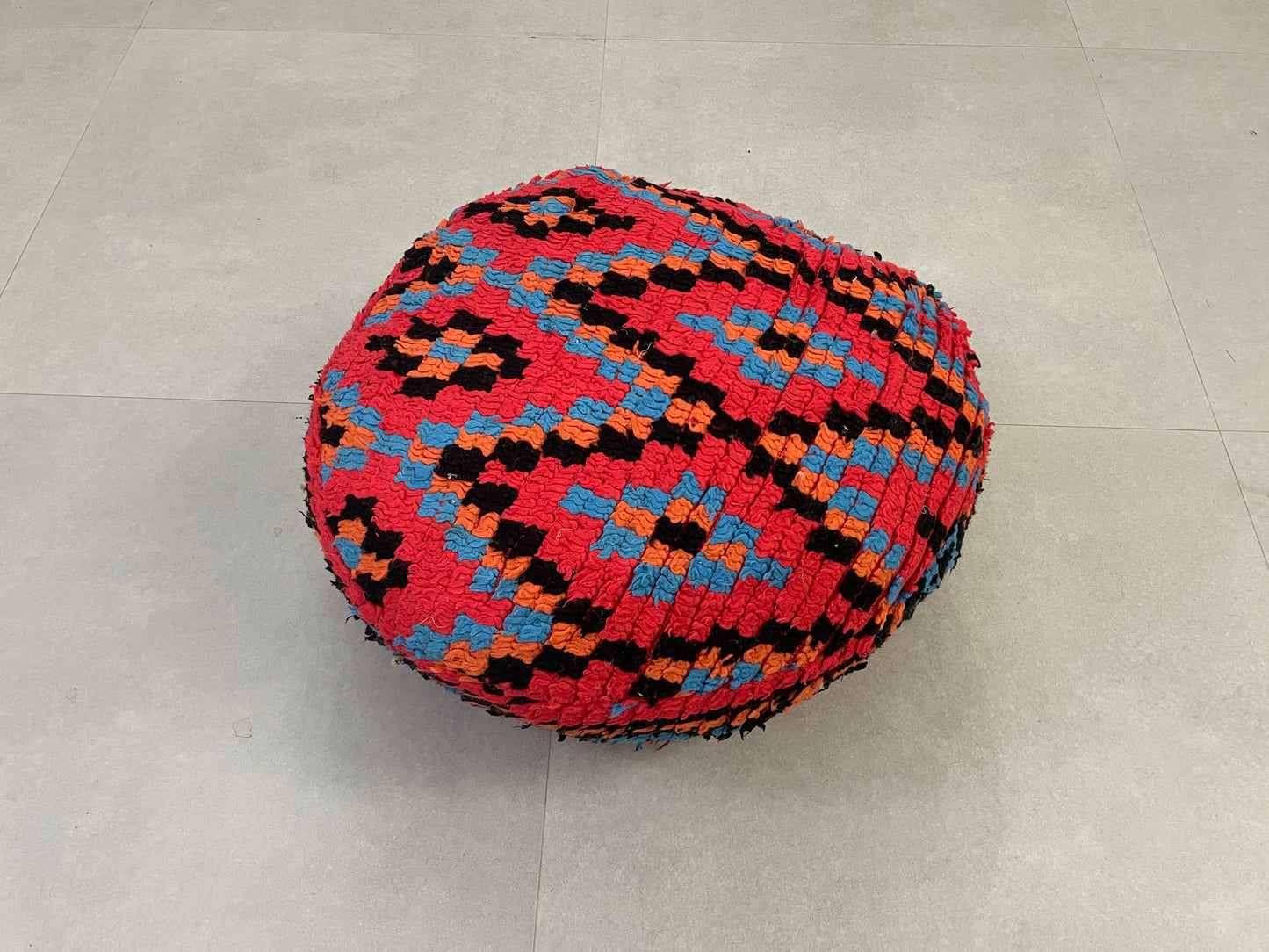 Round moroccan pouf cover - T2
