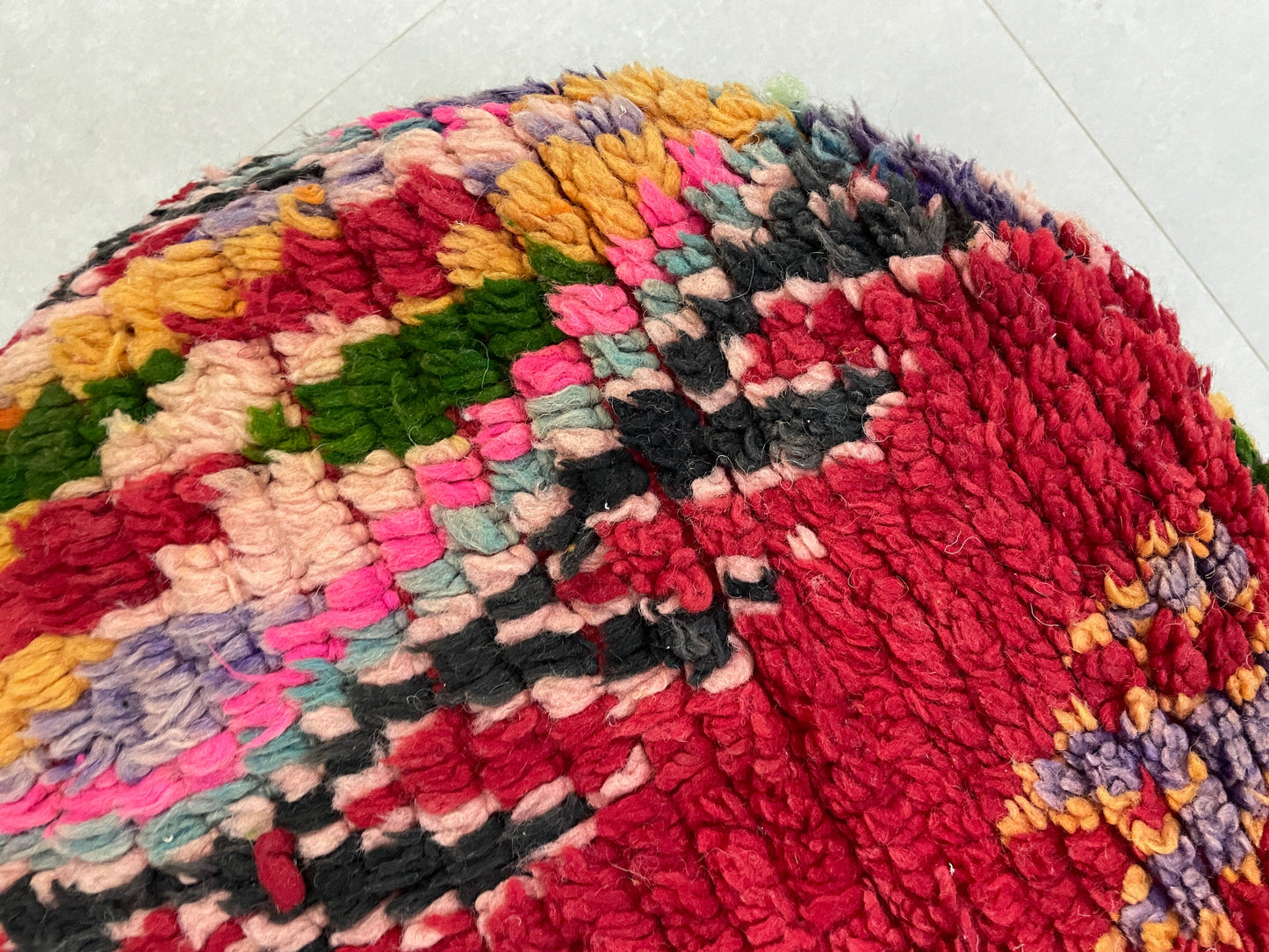 Round moroccan pouf cover - S54