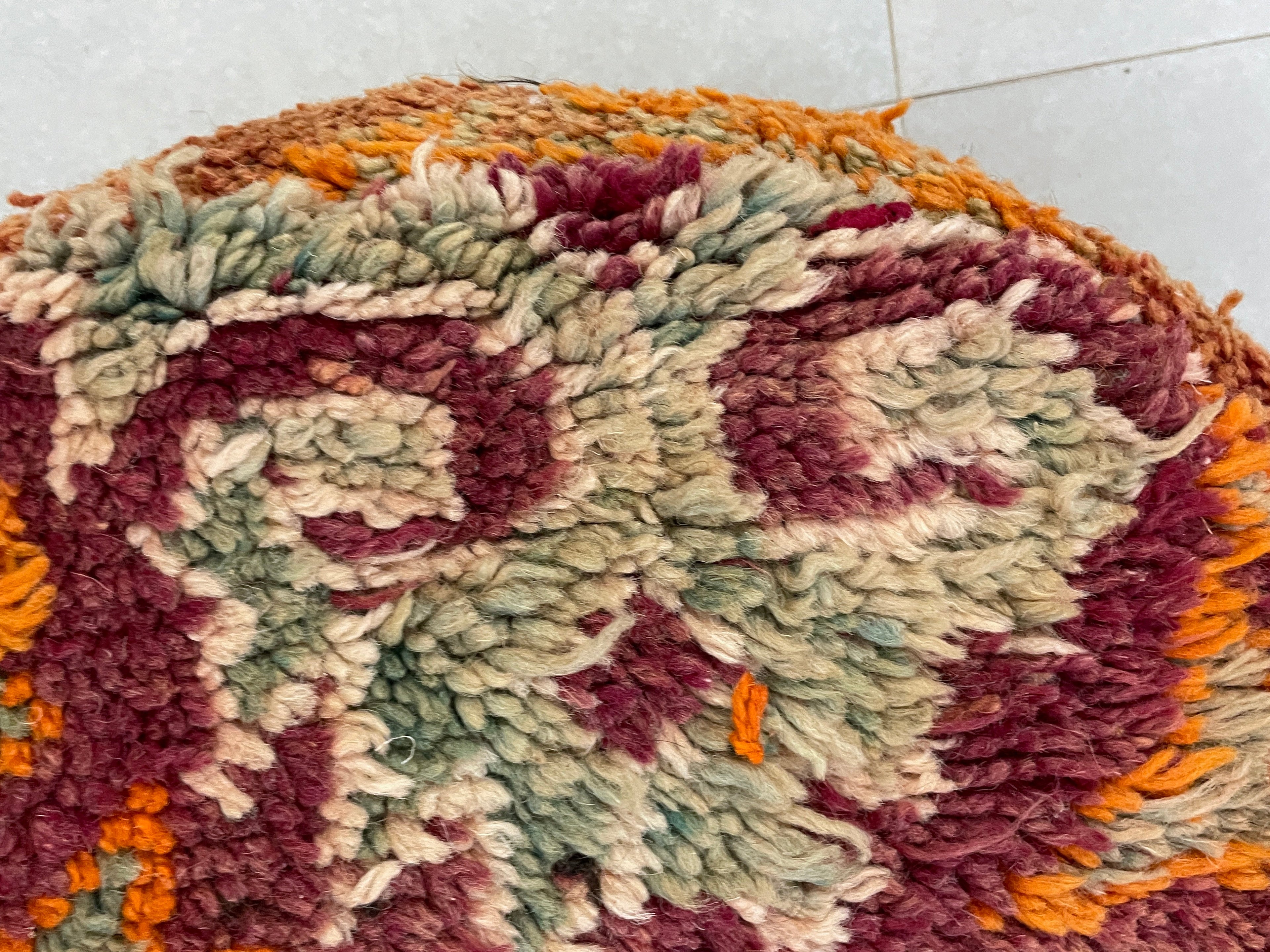 Round moroccan pouf cover - S18