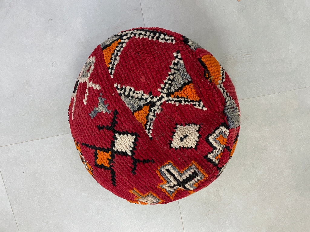 Round moroccan pouf cover - T2