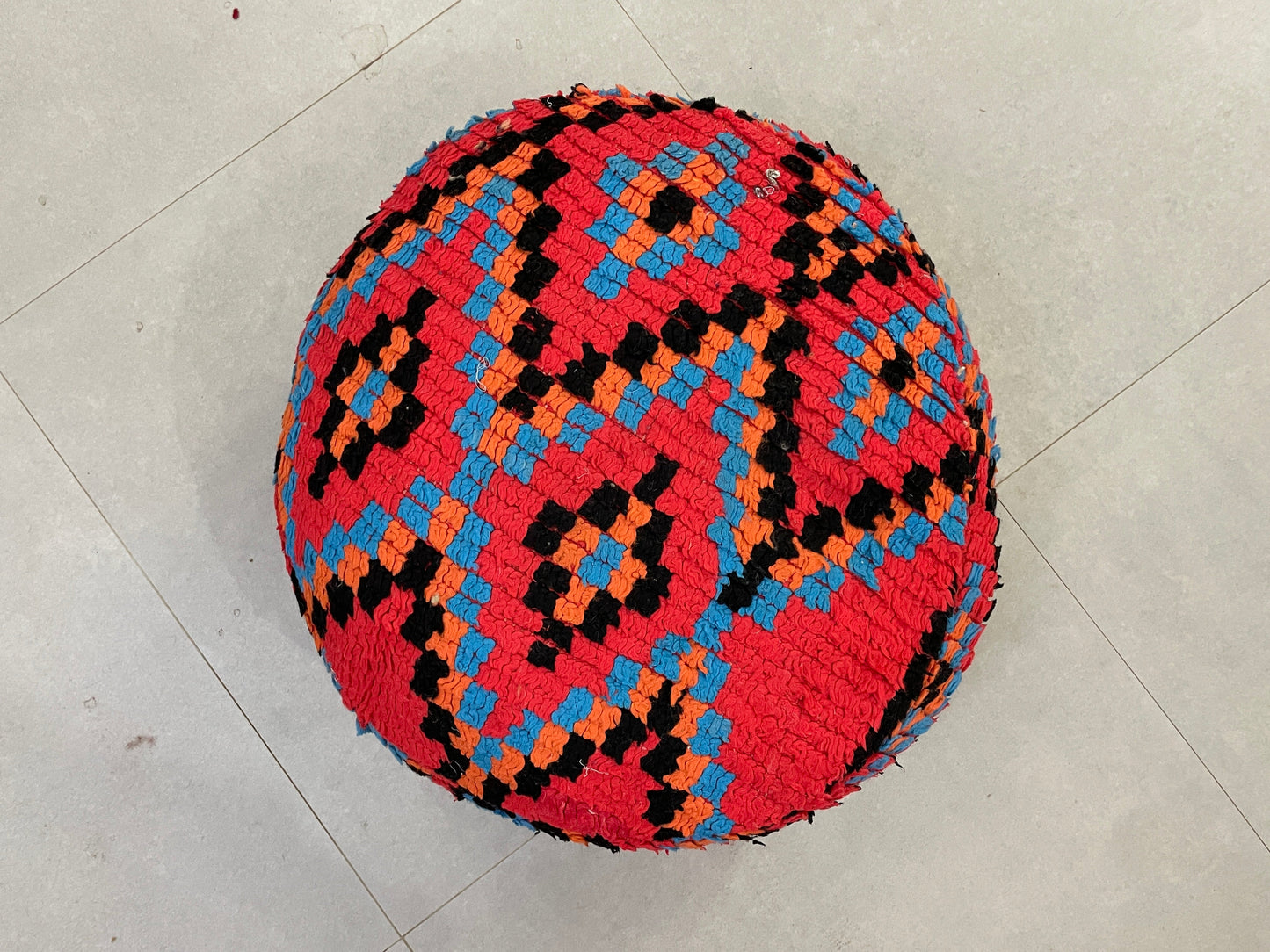 Round moroccan pouf cover - S17