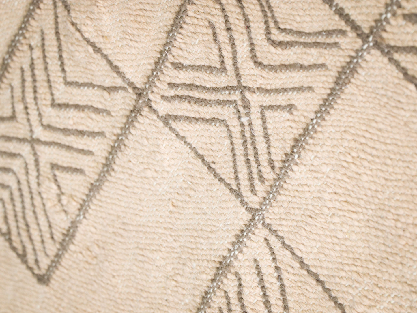 Handmade Moroccan Wool Rug - Beige Minimalist Geometric Pattern - Bohemian Decor 7x10 - J2