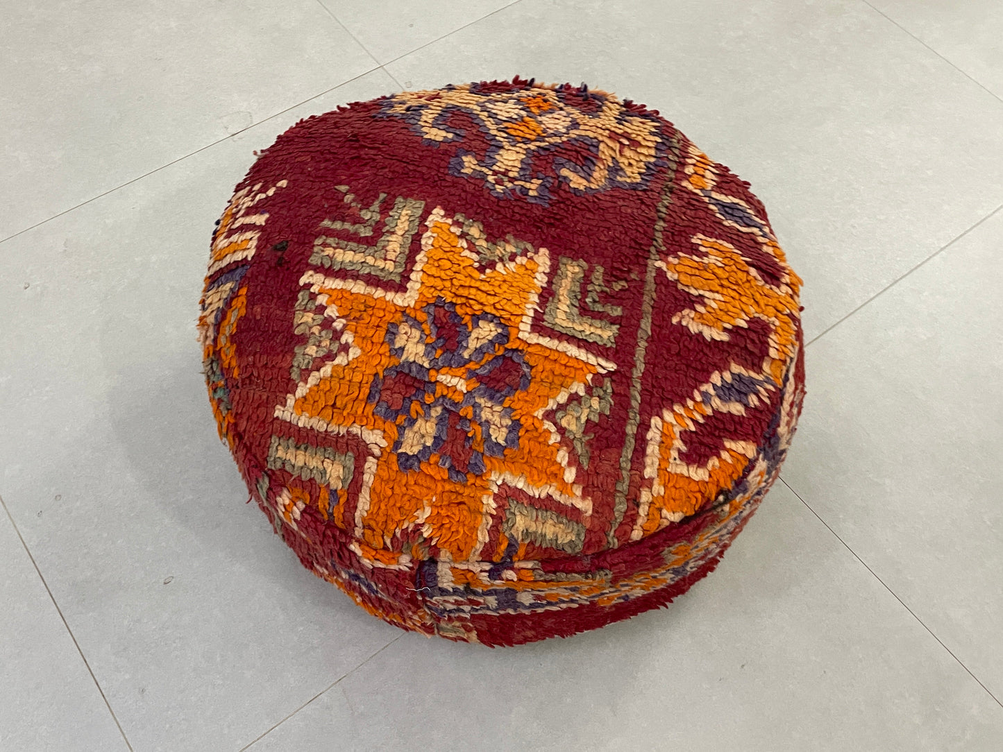 Round moroccan pouf cover - S46