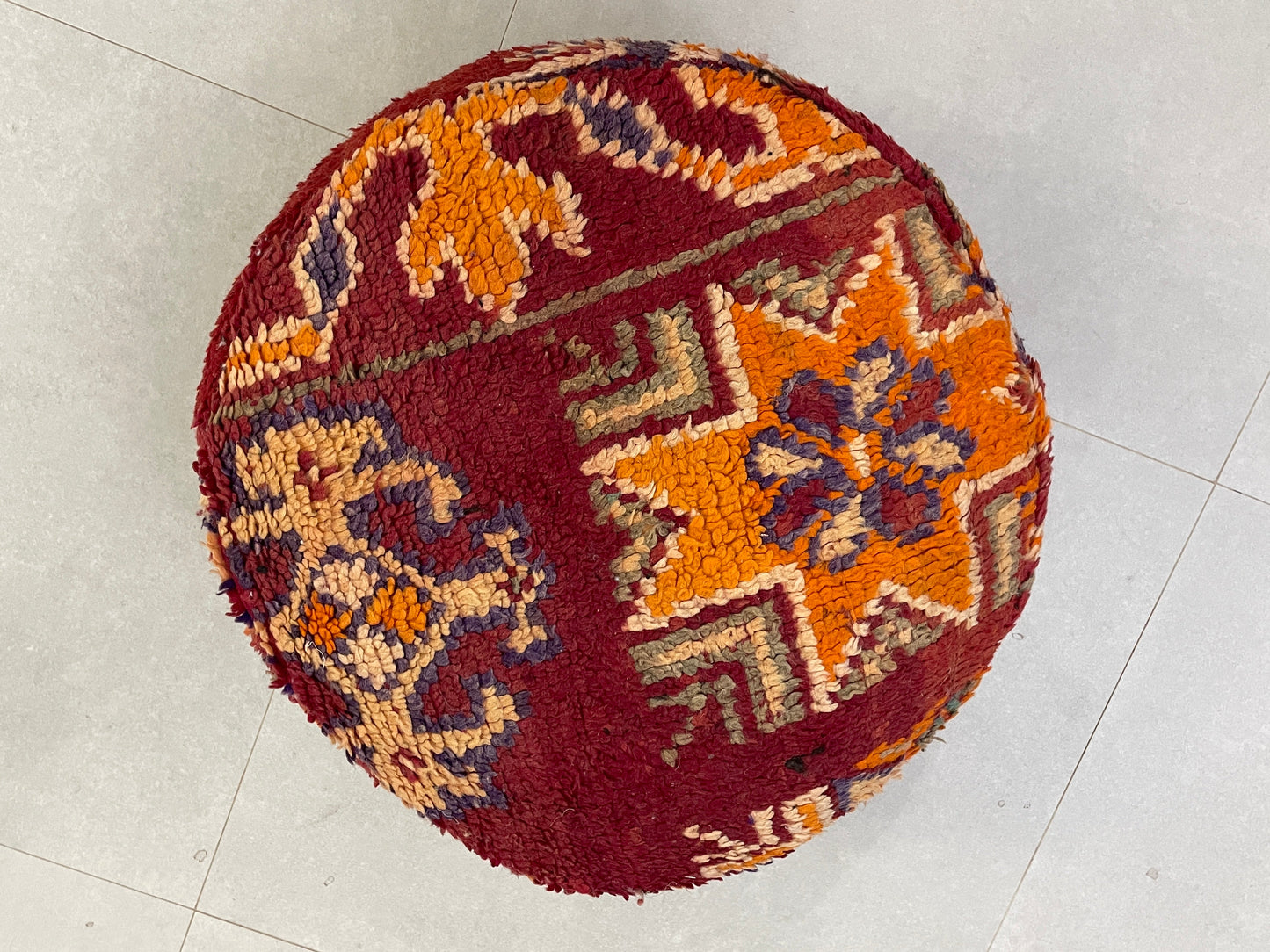 Round moroccan pouf cover - S46