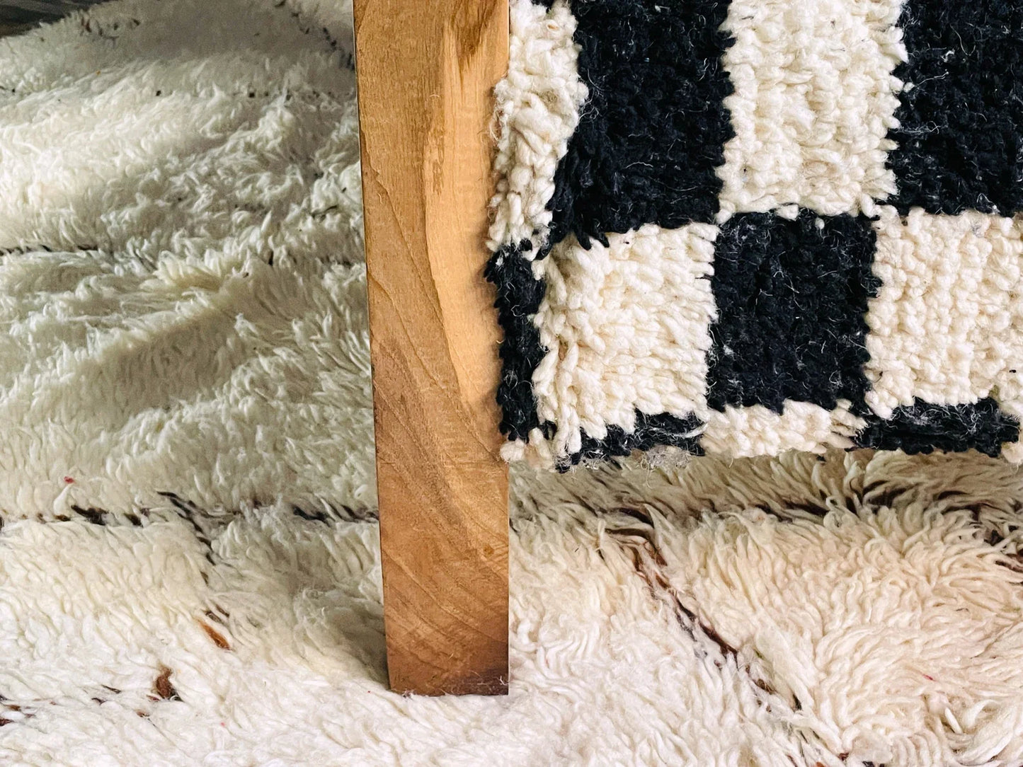 Custom checkered moroccan walnut wood Chair