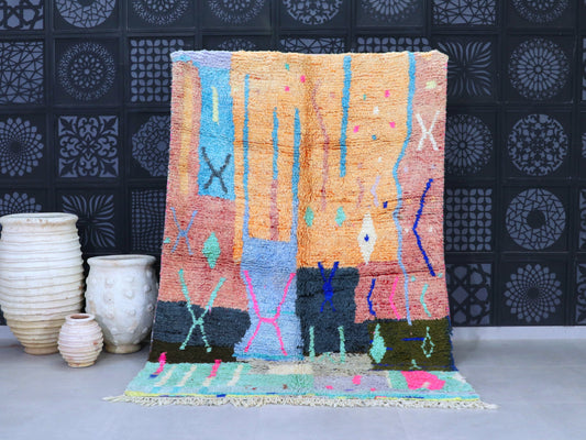 Boujaad Moroccan Rug - Vintage Handmade Wool Carpet 6x9 - A94