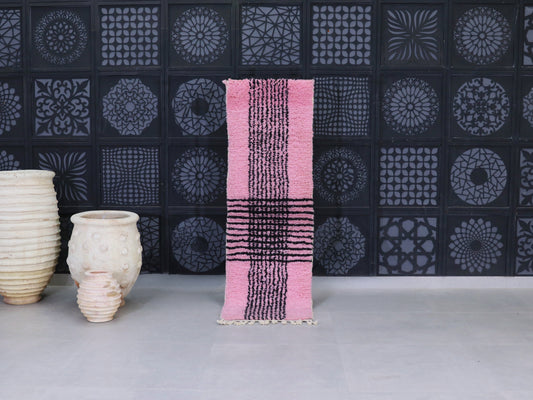 Pink Moroccan Runner Rug 2x7 - B21