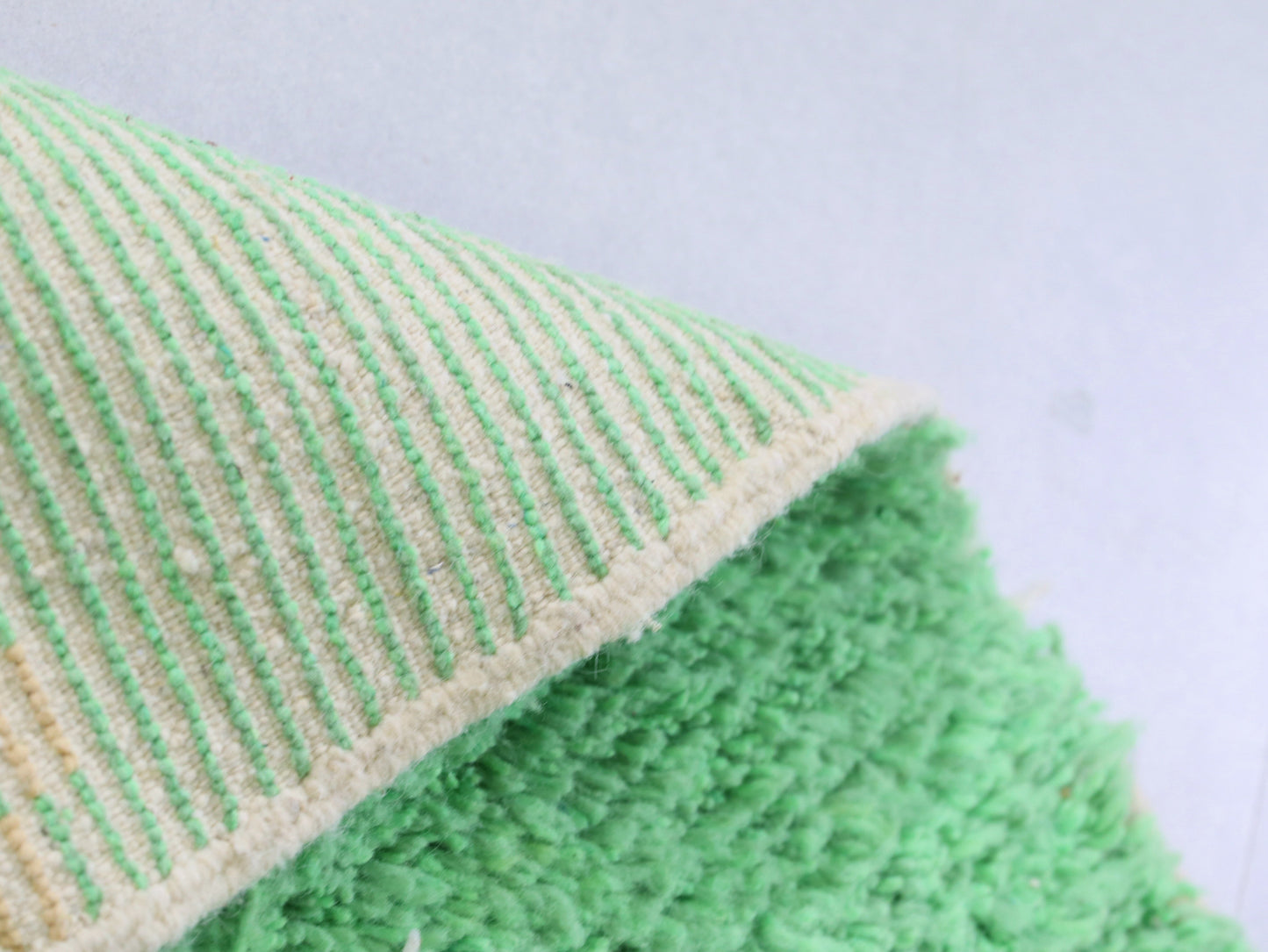 Handmade Moroccan Green Wool Rug 4x6 - B10