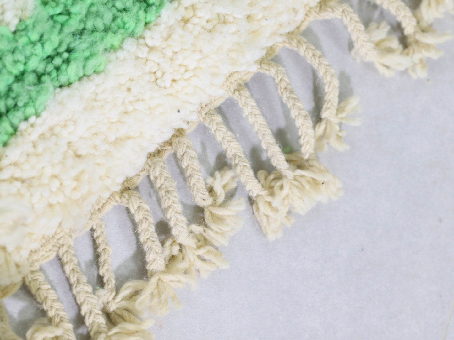 Handmade Moroccan Green Wool Rug 4x6 - B10