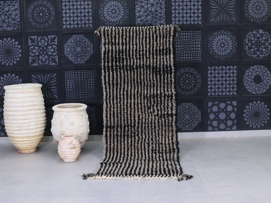 Striped Moroccan Runner Rug 3x8 - B27