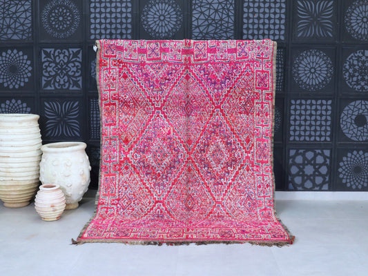 Vintage Moroccan rug ,  Wool Carpet 6x8 - C72