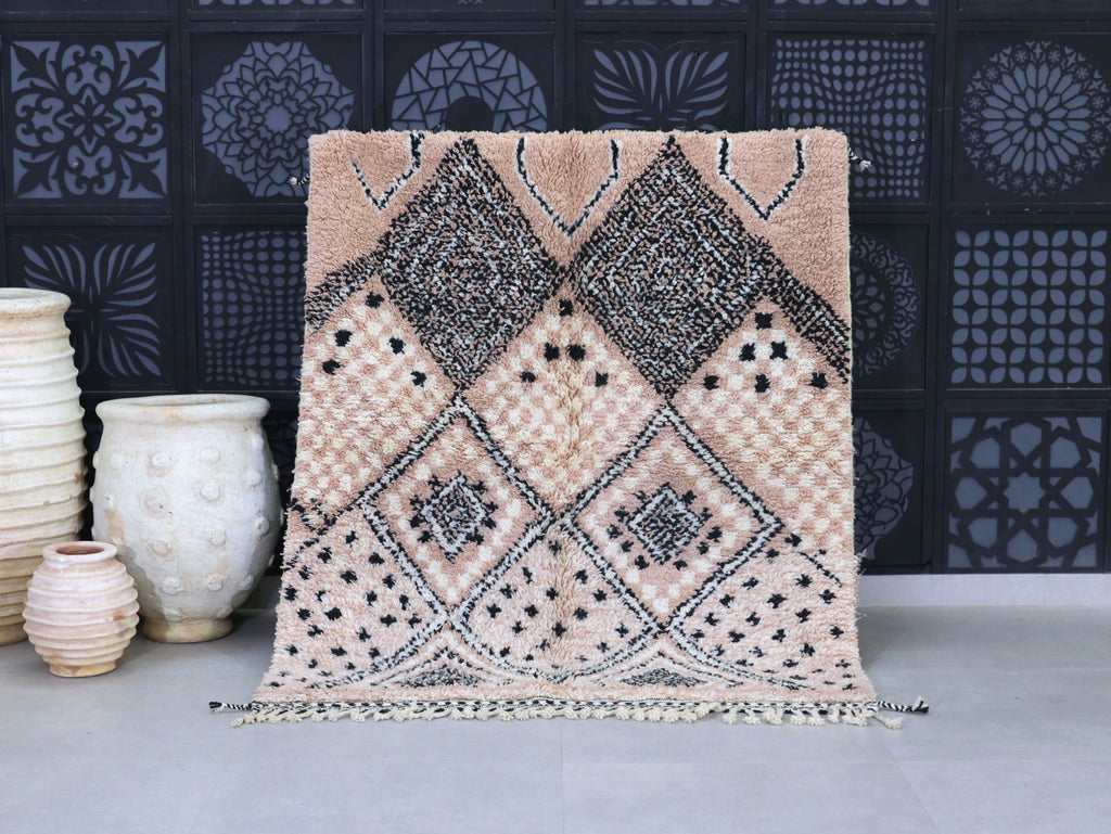 Beni Ourain Rug 5x6 – Handwoven Wool rug - A88