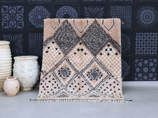 Beni Ourain Rug 5x6 – Handwoven Wool rug - A88