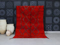 Red Moroccan Rug - Handwoven Berber Wool Rug 6x9 - C66